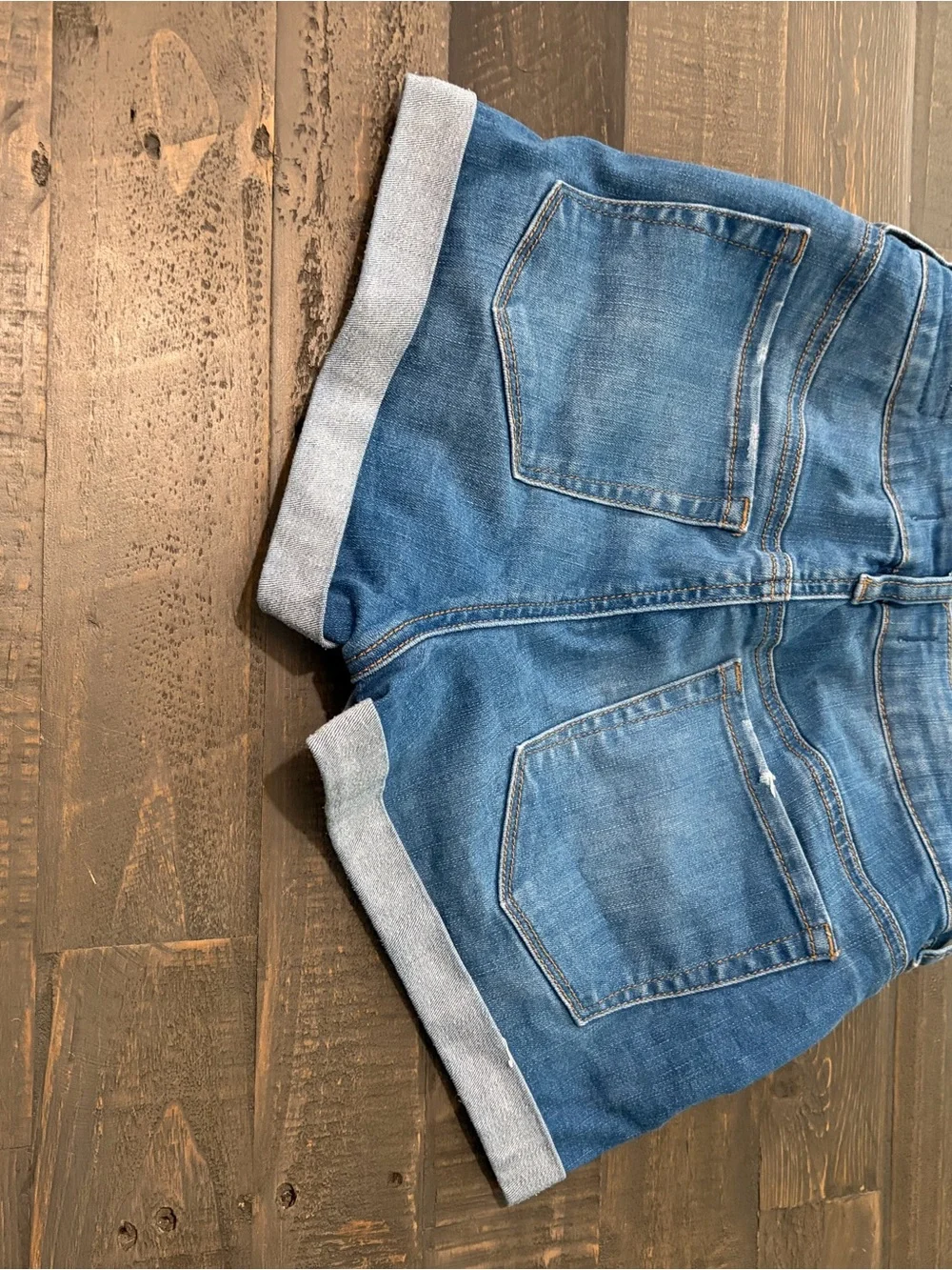 PacSun Super Stretch Shortie Denim Shorts Size 27 Distressed Cuffed